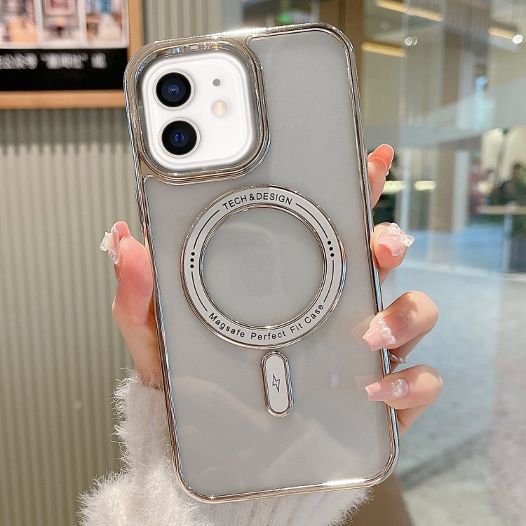 

For iPhone 11 MagSafe Magnetic Transparent TPU Electroplated Phone Case(Silver)