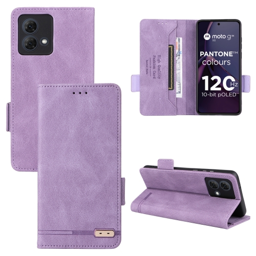 

For Motorola Moto G84 5G Magnetic Clasp Leather Phone Case(Purple)