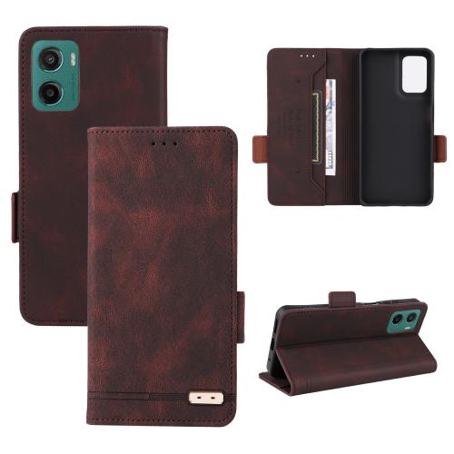 

For Motorola Moto G05 / E15 Magnetic Clasp Leather Phone Case(Brown)