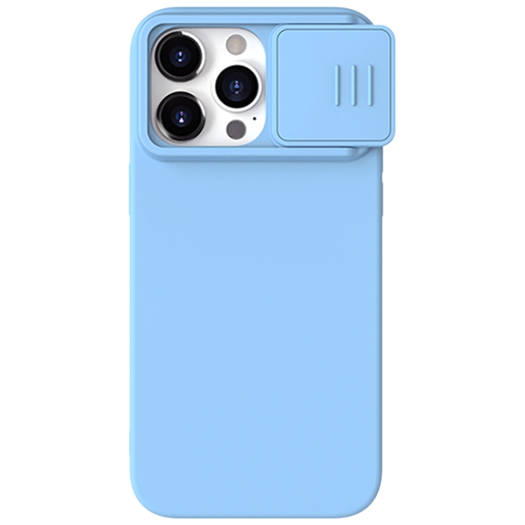 

For iPhone 15 Pro NILLKIN CamShield MagSafe Liquid Silicone Phone Case(Sky Blue)