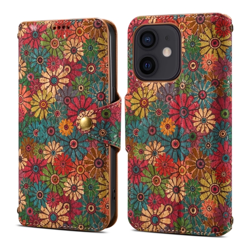 

For iPhone 11 Denior Flower Language Series Cork Fabric Oil Edge Leather Phone Case(Spring)