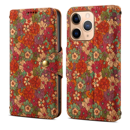 

For iPhone 11 Pro Denior Flower Language Series Cork Fabric Oil Edge Leather Phone Case(Summer)