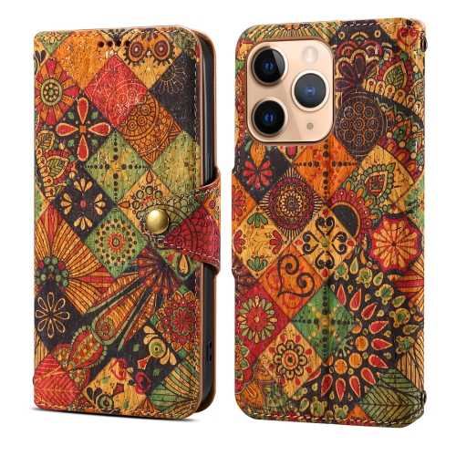

For iPhone 11 Pro Denior Flower Language Series Cork Fabric Oil Edge Leather Phone Case(Autumn)