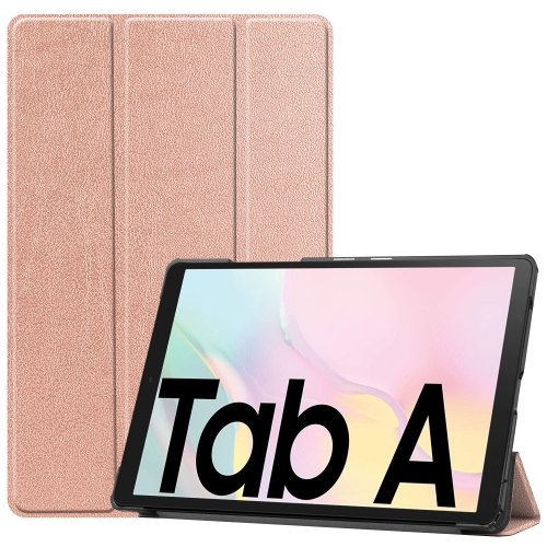 

For Samsung Galaxy Tab A7 2020 T500 Custer Texture Horizontal Flip Leather Case with Three-folding Holder & Sleep / Wake-up Function(Rose Gold)