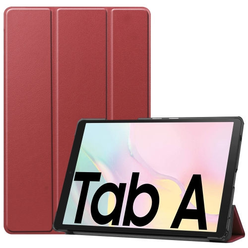 

For Samsung Galaxy Tab A7 2020 T500 Custer Texture Horizontal Flip Leather Case with Three-folding Holder & Sleep / Wake-up Function(Wine Red)