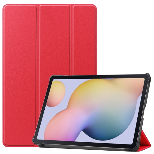 

For Samsung Galaxy Tab S7 T870 Custer Texture Horizontal Flip Leather Case with Three-folding Holder & Sleep / Wake-up Function(Red)