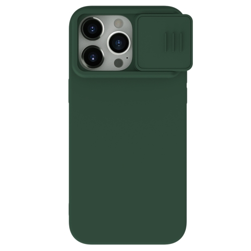 

For iPhone 15 Pro NILLKIN CamShield Liquid Silicone Phone Case(Dark Green)