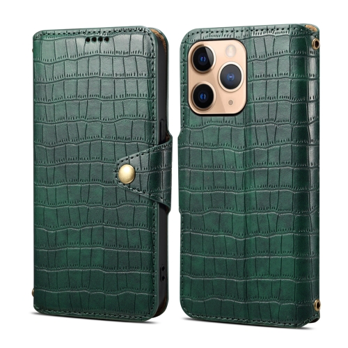 

For iPhone 11 Pro Max Denior Crocodile Texture Oil Edge Leather Phone Case(Green)