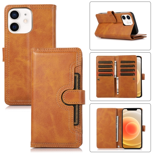 

For iPhone 12 / 12 Pro Wristband Card Slot Leather Phone Case(Brown)