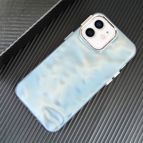 

For iPhone 12 3D IMD Water Ripple TPU + Acrylic Electroplated Phone Case(Blue)