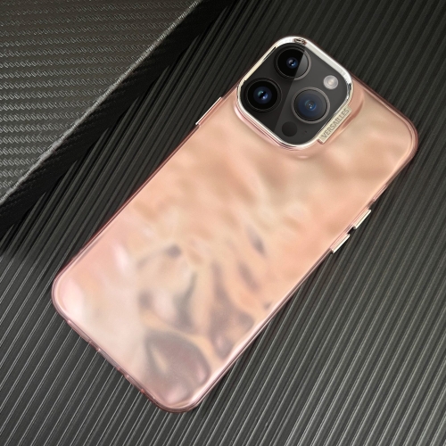 

For iPhone 12 Pro Max 3D IMD Water Ripple TPU + Acrylic Electroplated Phone Case(Pink)