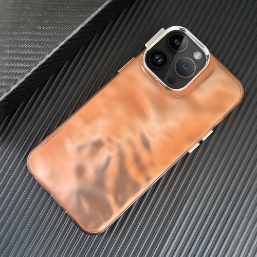 

For iPhone 12 Pro Max 3D IMD Water Ripple TPU + Acrylic Electroplated Phone Case(Orange)