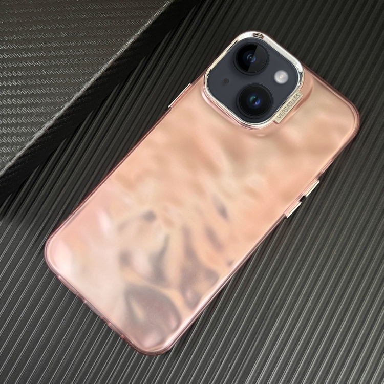 

For iPhone 15 3D IMD Water Ripple TPU + Acrylic Electroplated Phone Case(Pink)