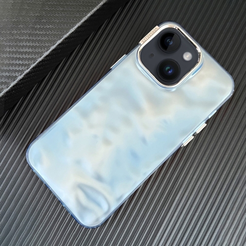 

For iPhone 15 3D IMD Water Ripple TPU + Acrylic Electroplated Phone Case(Blue)