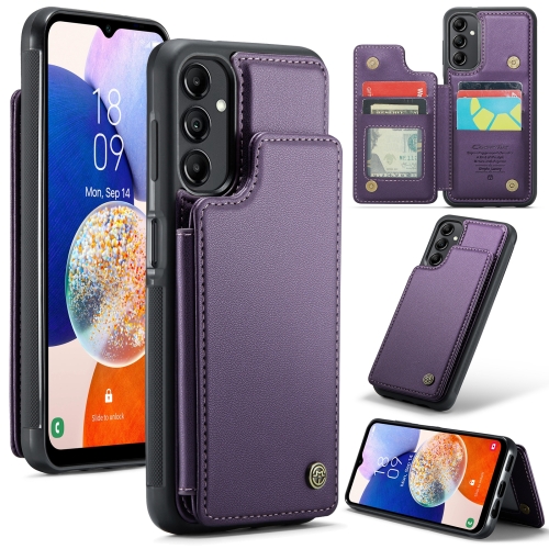 

For Samsung Galaxy A14 CaseMe C22 Card Slots Holder RFID Anti-theft Phone Case(Purple)