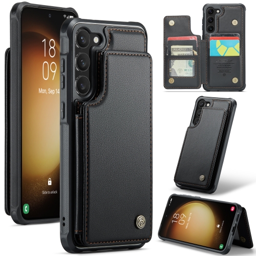

For Samsung Galaxy S23+ 5G CaseMe C22 Card Slots Holder RFID Anti-theft Phone Case(Black)
