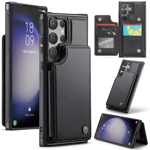 

For Samsung Galaxy S23 Ultra 5G CaseMe C22 Card Slots Holder RFID Anti-theft Phone Case(Black)