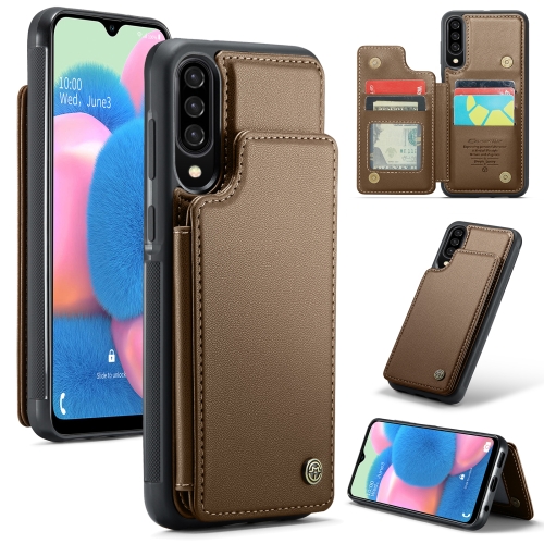 

For Samsung Galaxy A30s/A50s/A50 CaseMe C22 Card Slots Holder RFID Anti-theft Phone Case(Brown)
