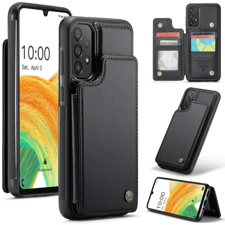

For Samsung Galaxy A33 5G CaseMe C22 Card Slots Holder RFID Anti-theft Phone Case(Black)