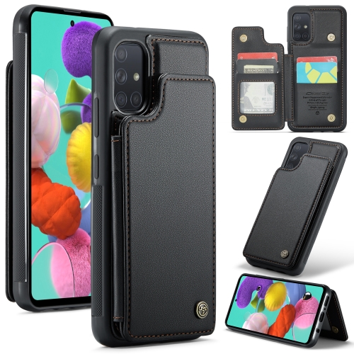 

For Samsung Galaxy A51 4G CaseMe C22 Card Slots Holder RFID Anti-theft Phone Case(Black)