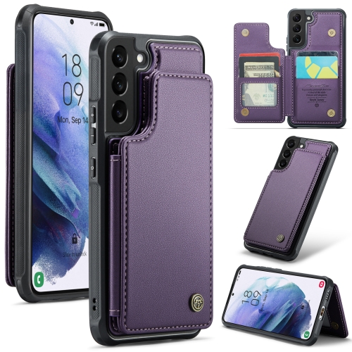 

For Samsung Galaxy S21 5G CaseMe C22 Card Slots Holder RFID Anti-theft Phone Case(Purple)