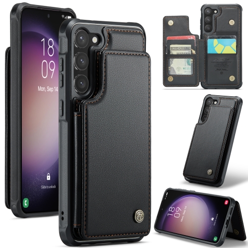 

For Samsung Galaxy S23 5G CaseMe C22 Card Slots Holder RFID Anti-theft Phone Case(Black)