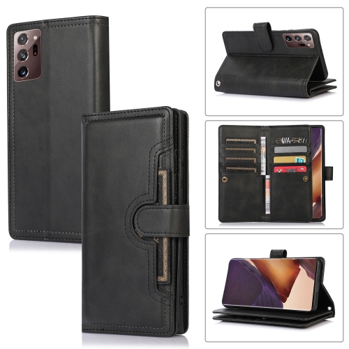 

For Samsung Galaxy Note20 Ultra Wristband Card Slot Leather Phone Case(Black)