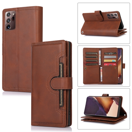 

For Samsung Galaxy Note20 Ultra Wristband Card Slot Leather Phone Case(Coffee)