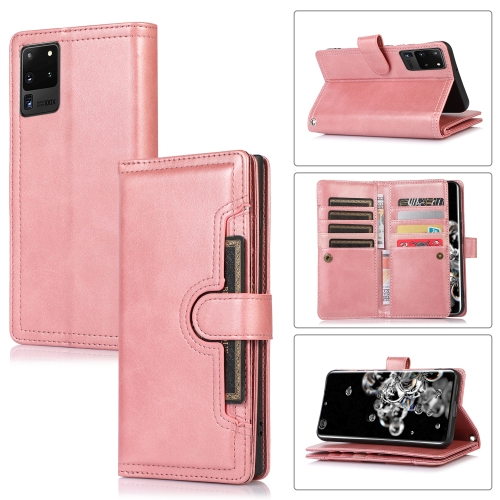 

For Samsung Galaxy S20 Ultra Wristband Card Slot Leather Phone Case(Rose Gold)