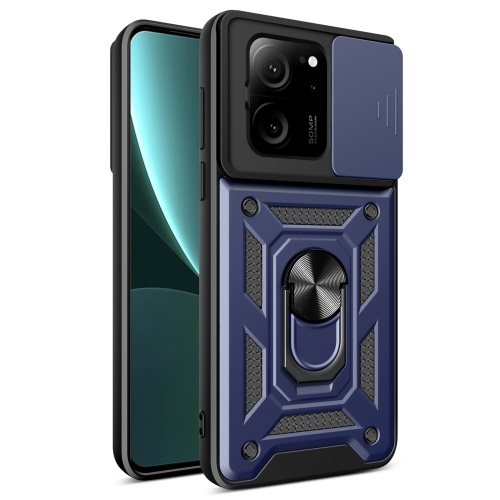 

For Xiaomi 13T/13T Pro/Redmi K60 Ultra Sliding Camera Cover Design TPU Hybrid PC Phone Case(Blue)