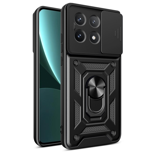 

For Xiaomi Poco X6 Pro Sliding Camera Cover Design TPU Hybrid PC Phone Case(Black)