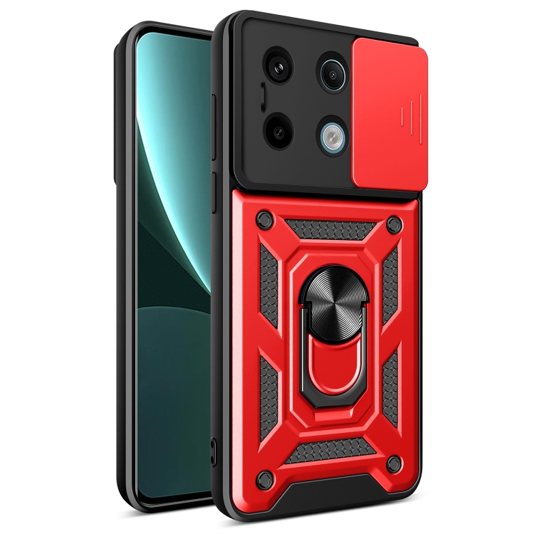 

For Xiaomi Redmi Note 13 Pro 5G Sliding Camera Cover Design TPU Hybrid PC Phone Case(Red)