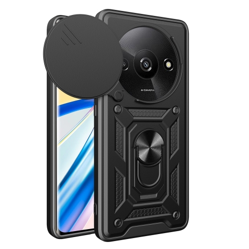 

For Xiaomi Redmi A3 Sliding Camera Cover Design TPU Hybrid PC Phone Case(Black)