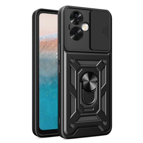

For OPPO A79 5G Global Sliding Camera Cover Design TPU Hybrid PC Phone Case(Black)