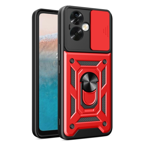 

For OPPO A79 5G Global Sliding Camera Cover Design TPU Hybrid PC Phone Case(Red)