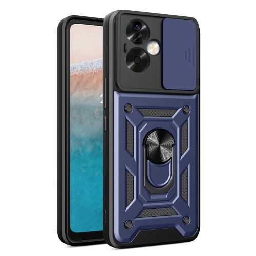 

For OPPO A79 5G Global Sliding Camera Cover Design TPU Hybrid PC Phone Case(Blue)