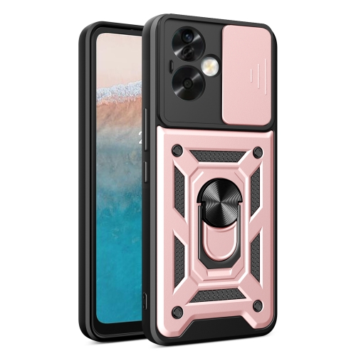 

For OPPO A79 5G Global Sliding Camera Cover Design TPU Hybrid PC Phone Case(Rose Gold)