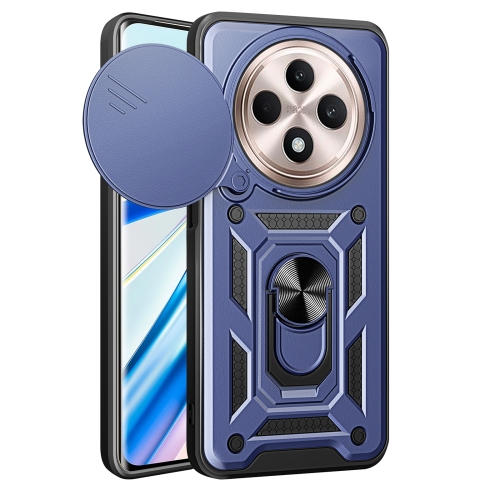 

For OPPO Reno12 F 5G Global Sliding Camera Cover Design TPU Hybrid PC Phone Case(Blue)