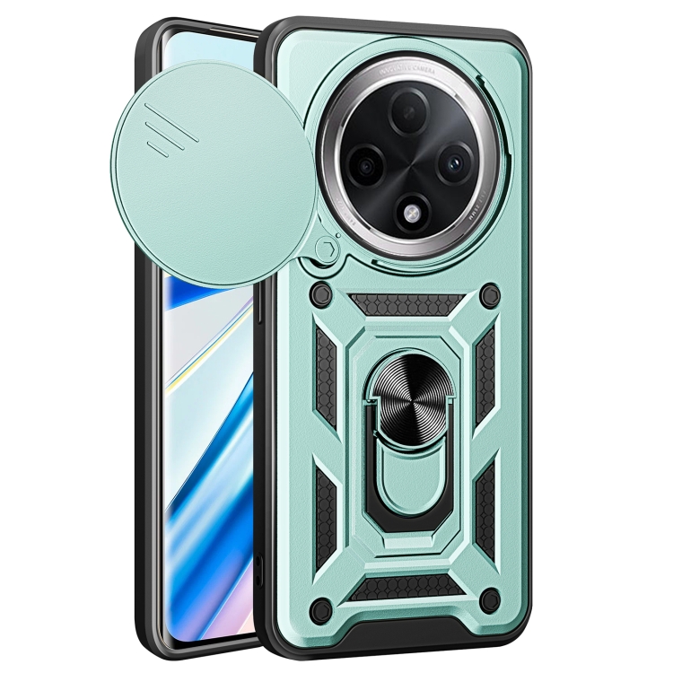 

For OPPO F27 Pro / F27 Pro+ Global Sliding Camera Cover Design TPU+PC Phone Case(Mint Green)