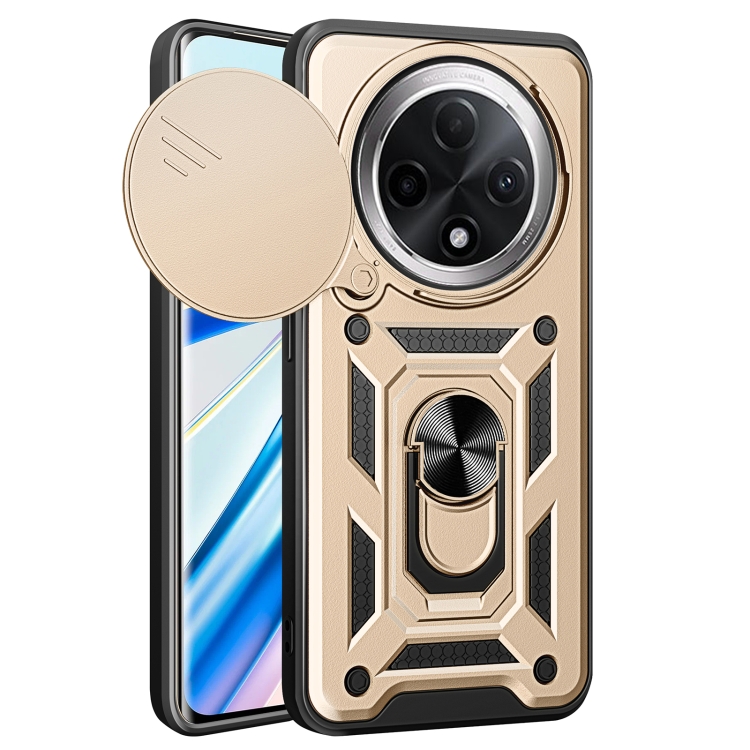 

For OPPO F27 Pro / F27 Pro+ Global Sliding Camera Cover Design TPU+PC Phone Case(Gold)