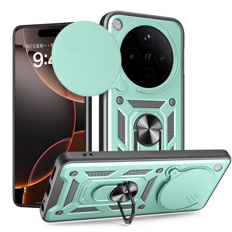 

For OPPO Find X8 Pro Sliding Camera Cover Design TPU+PC Phone Case(Mint Green)