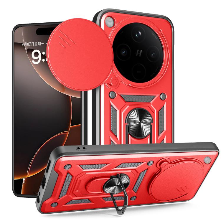 

For OPPO Find X8 Pro Sliding Camera Cover Design TPU+PC Phone Case(Red)