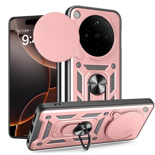 

For OPPO Find X8 Pro Sliding Camera Cover Design TPU Hybrid PC Phone Case(Rose Gold)