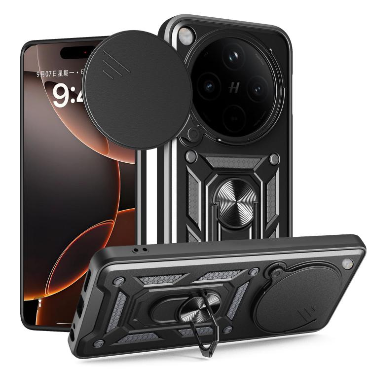 

For OPPO Find X8 Sliding Camera Cover Design TPU Hybrid PC Phone Case(Black)