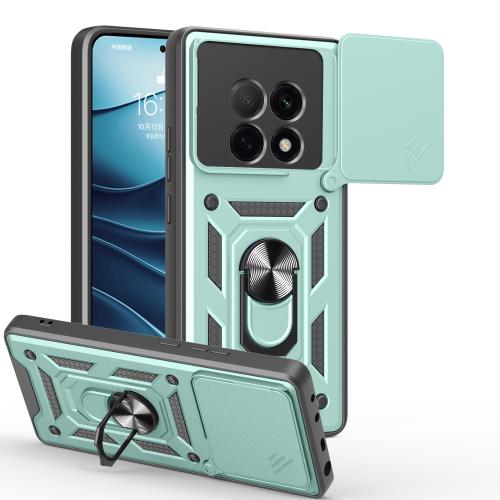 

For OPPO F29 Pro 5G Sliding Camera Cover Design TPU Hybrid PC Phone Case(Mint Green)