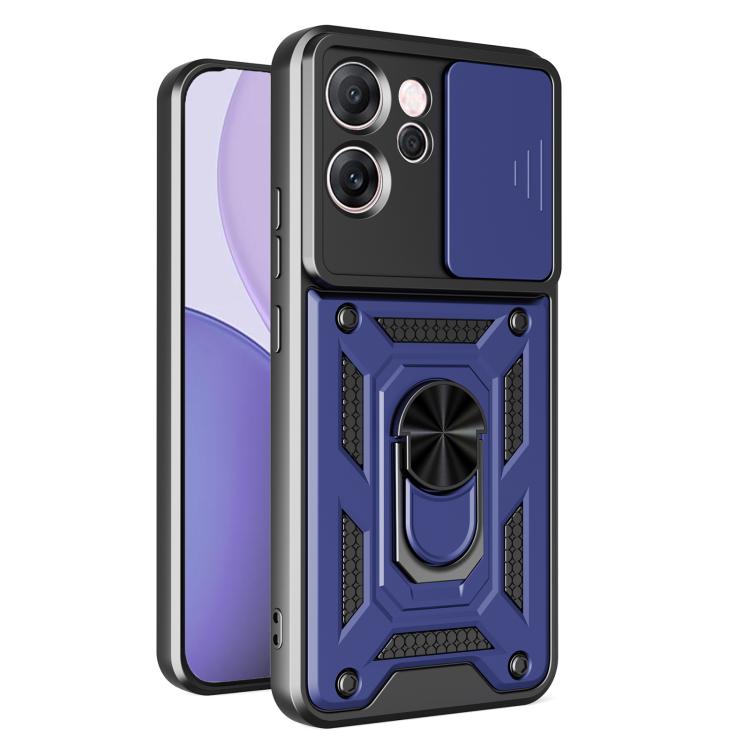 

For OPPO Reno14 F 5G Global Sliding Camera Cover Design TPU+PC Phone Case(Blue)
