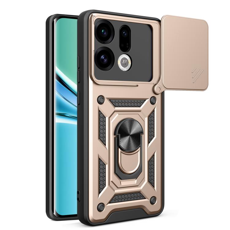 

For OPPO Find X9 Sliding Camera Cover Design TPU+PC Phone Case(Gold)
