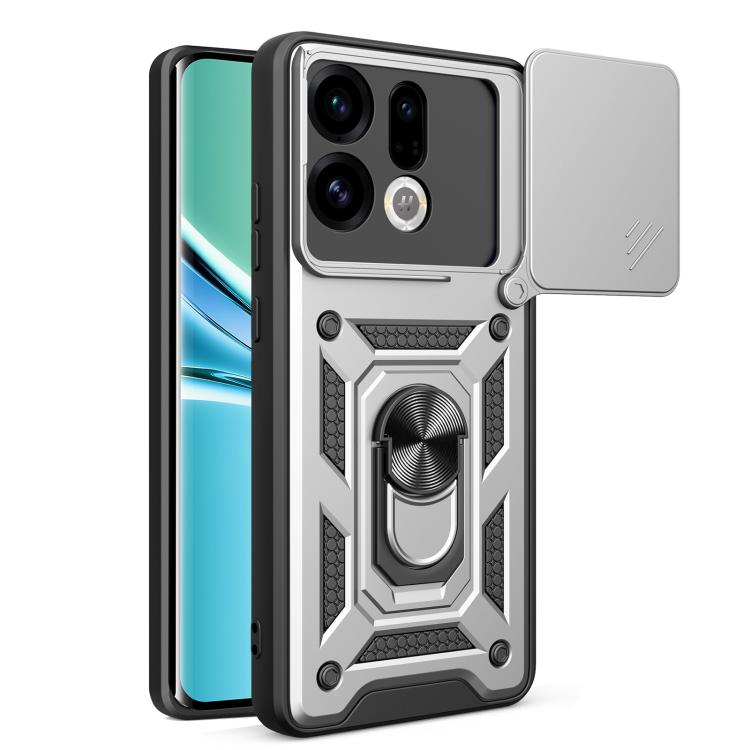 

For OPPO Find X9 Sliding Camera Cover Design TPU+PC Phone Case(Silver)