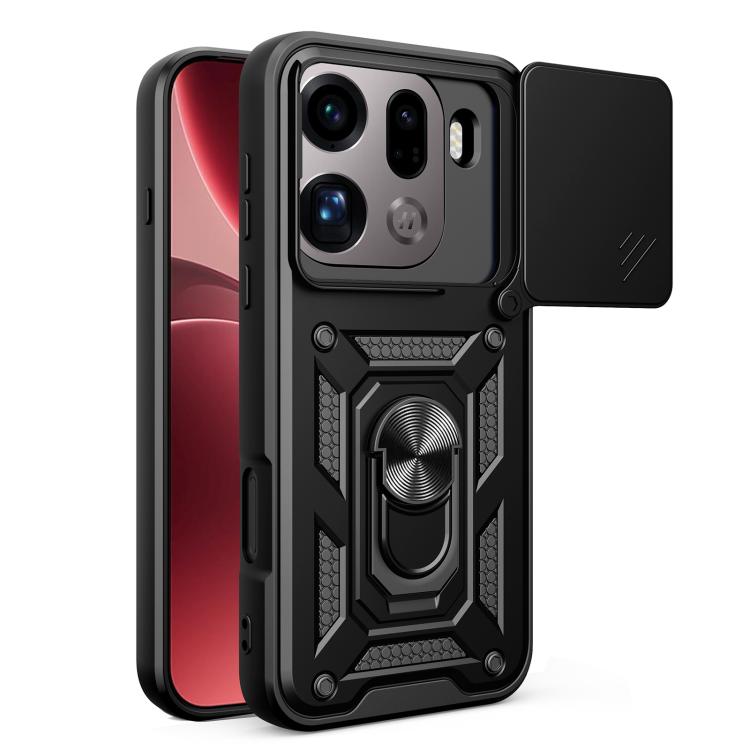 

For OPPO Find X9 Pro Sliding Camera Cover Design TPU+PC Phone Case(Black)