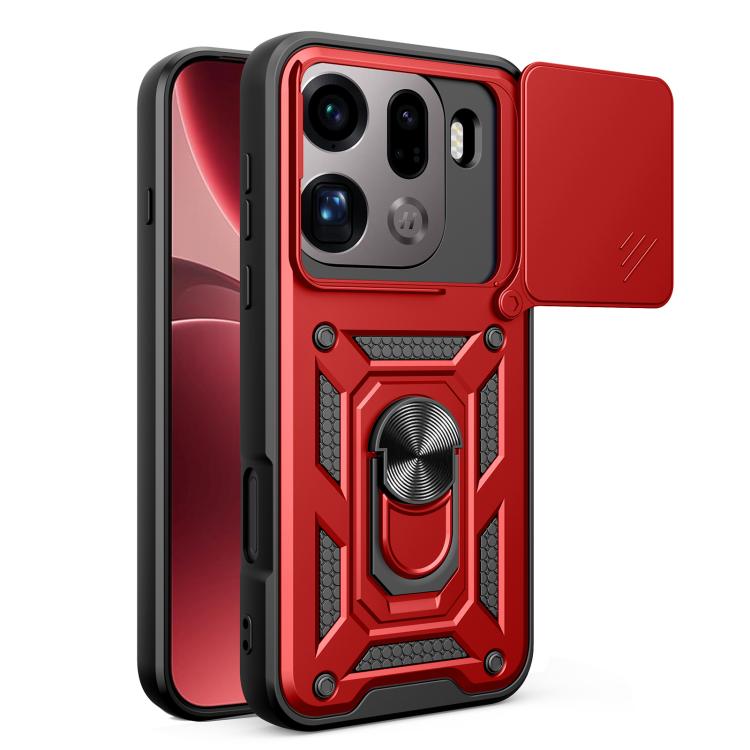 

For OPPO Find X9 Pro Sliding Camera Cover Design TPU+PC Phone Case(Red)